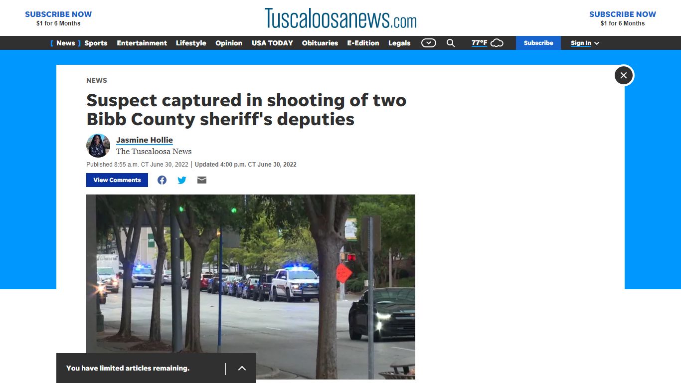 Suspect captured in shooting of two Bibb County sheriff's deputies